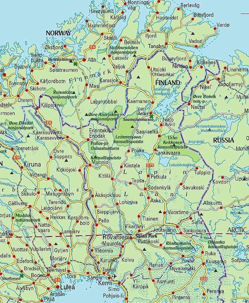 Harta e Finlandës ecje