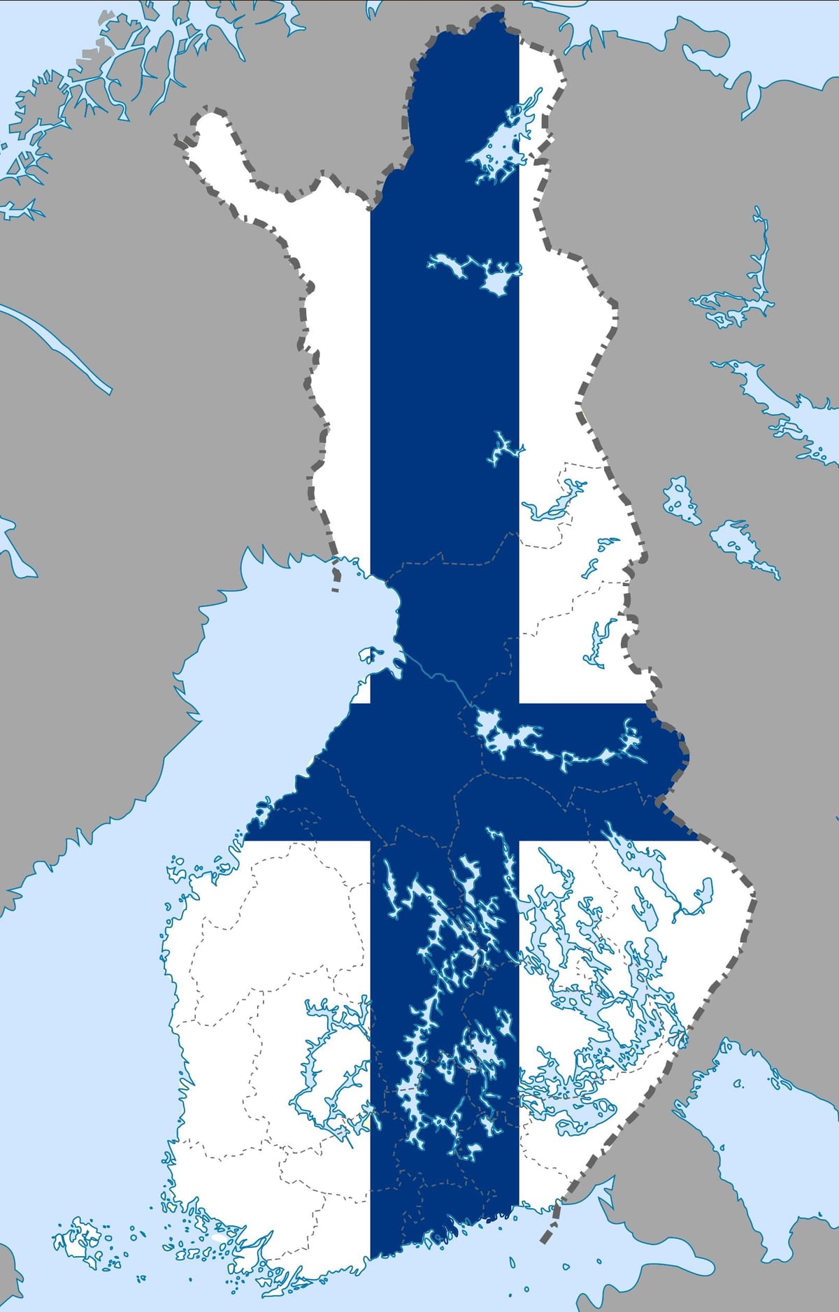 Finlanda harta e flamurit