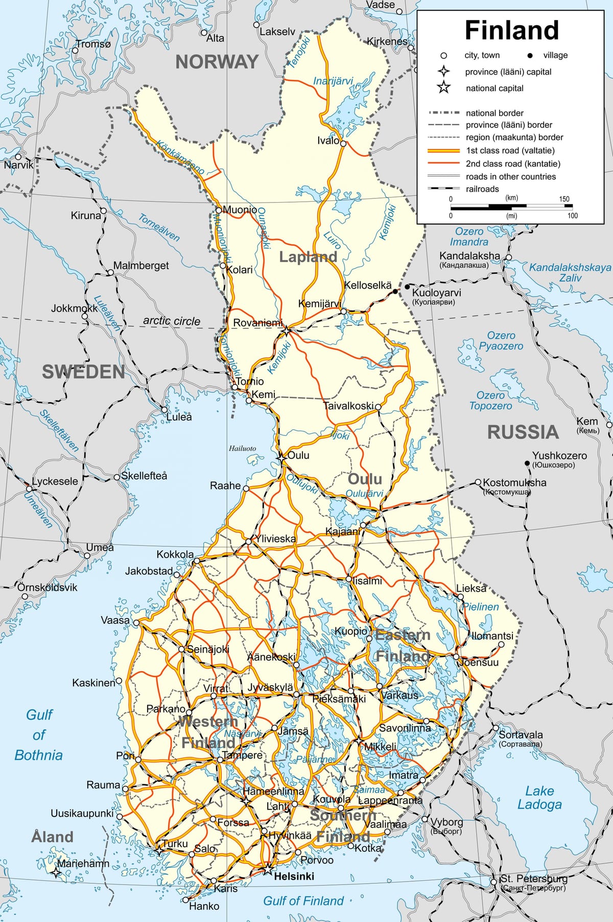 Harta e politike Finlanda