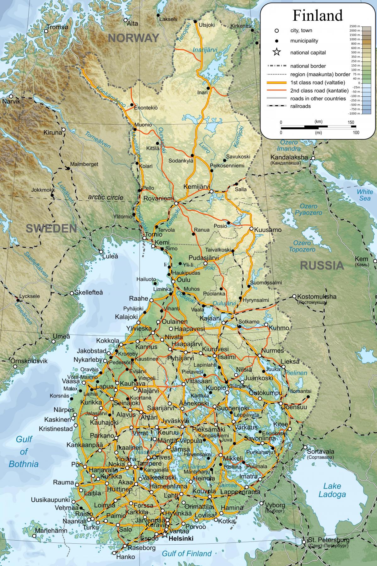 Finlanda në hartë të botës