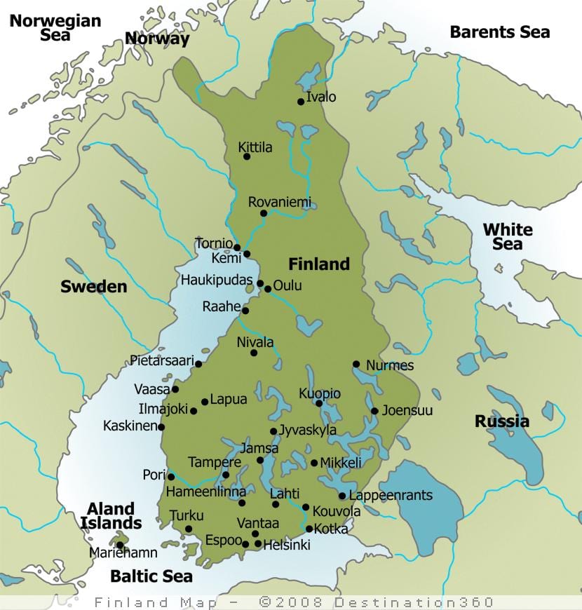 Harta e kampe Finlandë
