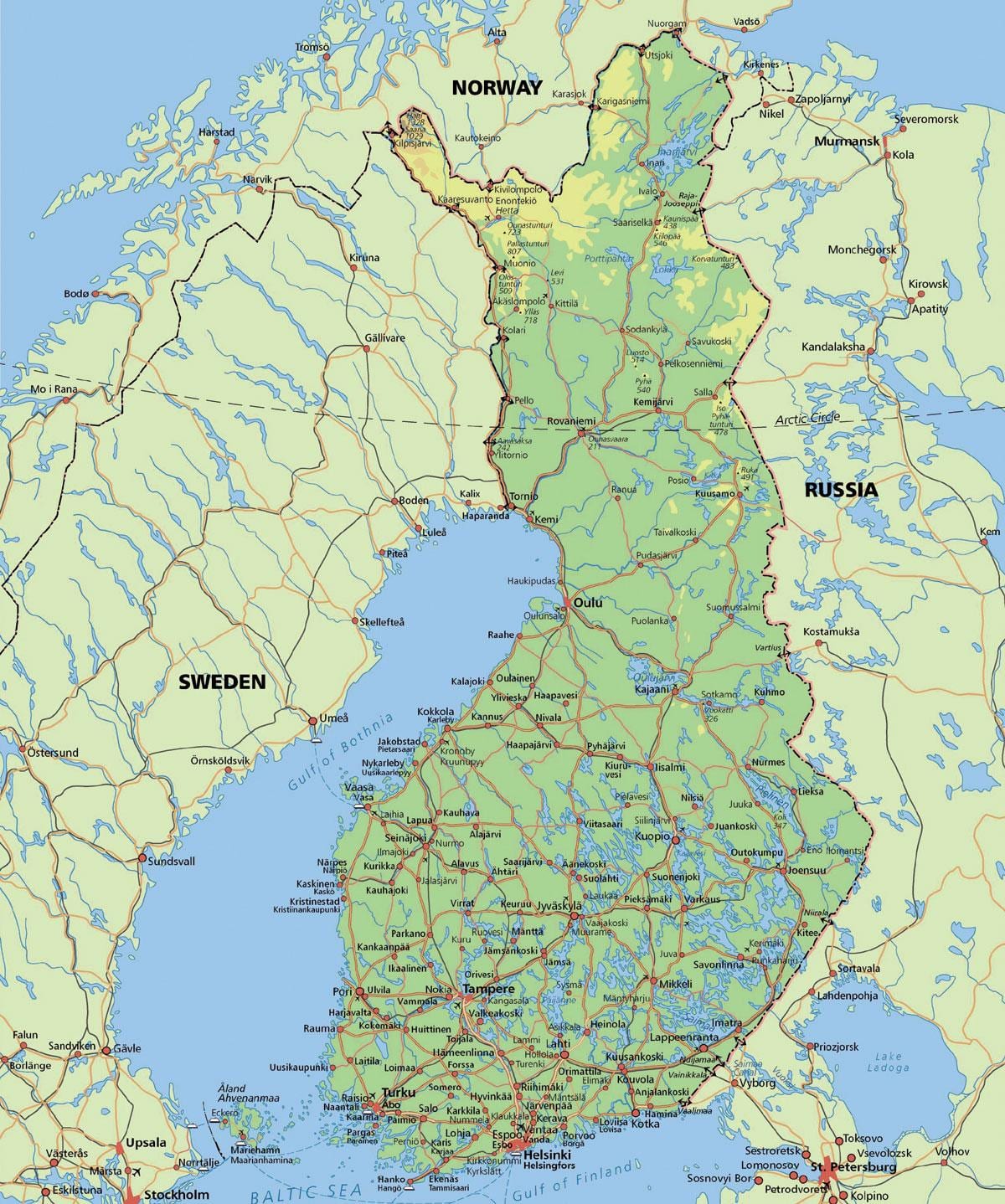 Harta e rrethit arktik Finlandë