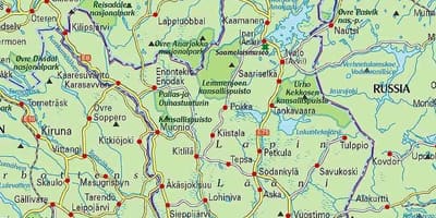 Harta e Finlandës ecje