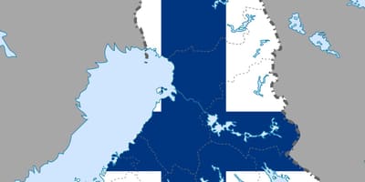 Finlanda harta e flamurit