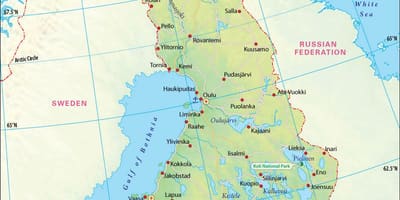 Harta e Finlandës gjeografi