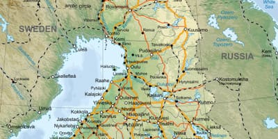 Finlanda në hartë të botës