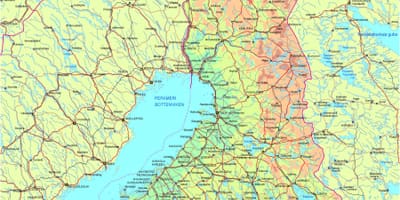Harta e rrugës Finlandë