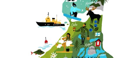 Finlanda harta e udhëtimit