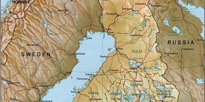 Harta e Finlandës topografike